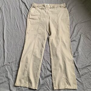 LOFT Khaki Straight-Leg Cotton Pants Size 12